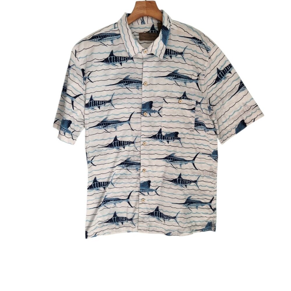 Clearwater‎ Outfitters Shirt Fish Print Swordfish Sailfish Baja Button Up XL EUC